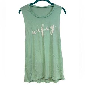 Wifey Mint Green Muscle Tank Top Size XL ☀️